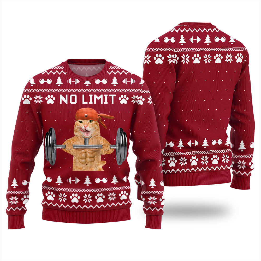 No Limit Buff Cat Ugly Christmas Sweater