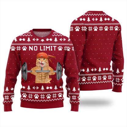 No Limit Buff Cat Ugly Christmas Sweater