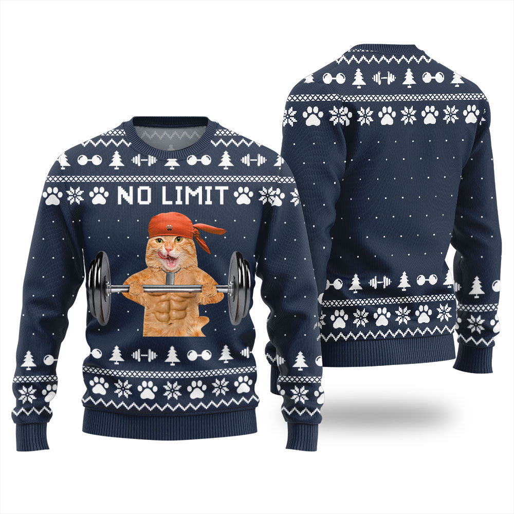 No Limit Buff Cat Ugly Christmas Sweater