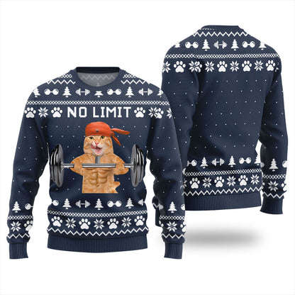 No Limit Buff Cat Ugly Christmas Sweater