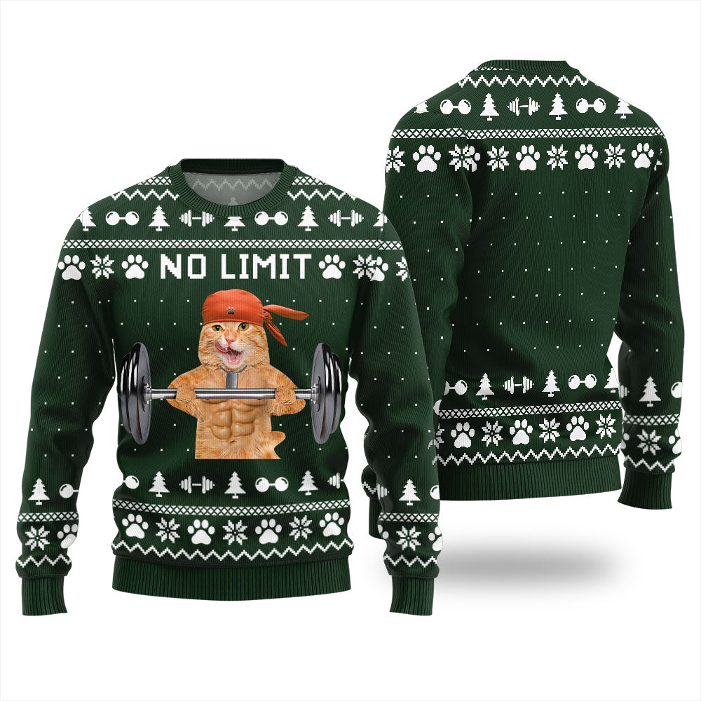 No Limit Buff Cat Ugly Christmas Sweater