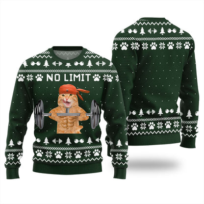 No Limit Buff Cat Ugly Christmas Sweater