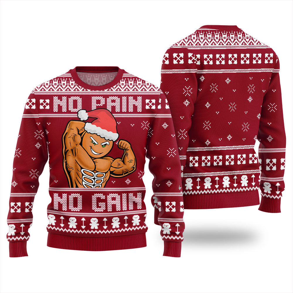 No Pain No Gain Christmas Ugly Sweater