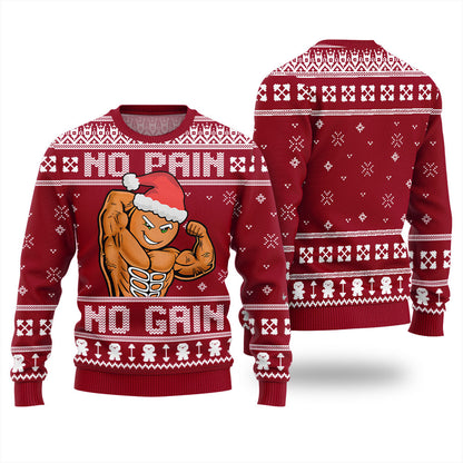 No Pain No Gain Christmas Ugly Sweater