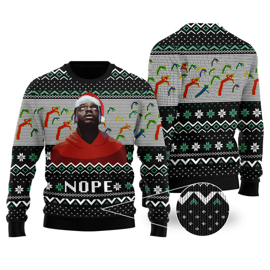 Nope Ugly Christmas Sweater Black