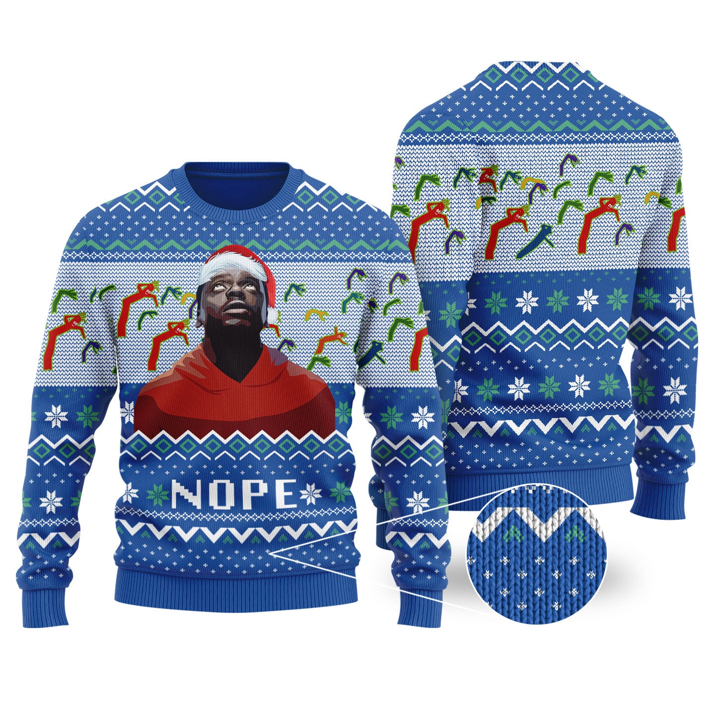 Nope Ugly Christmas Sweater Royal