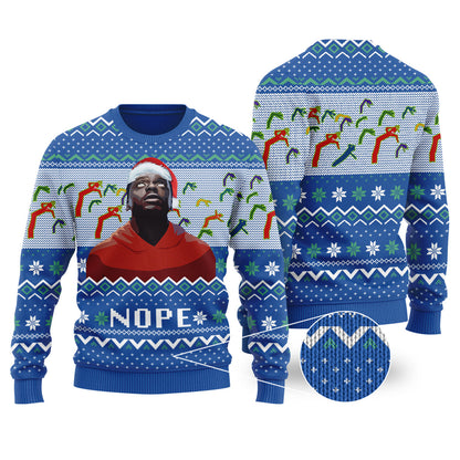 Nope Ugly Christmas Sweater Royal