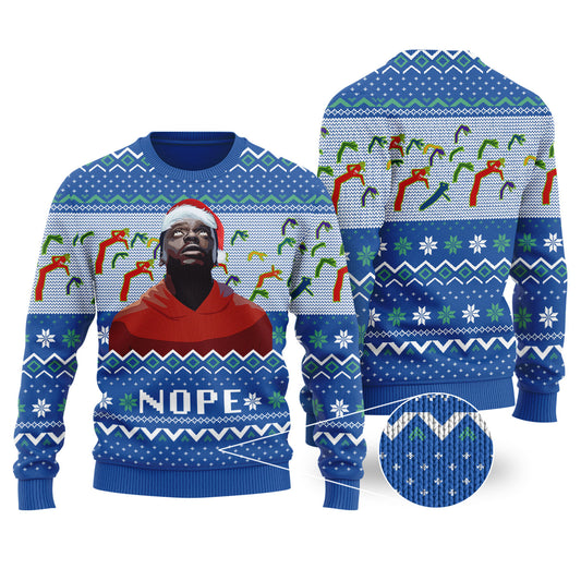 Nope Ugly Christmas Sweater Royal