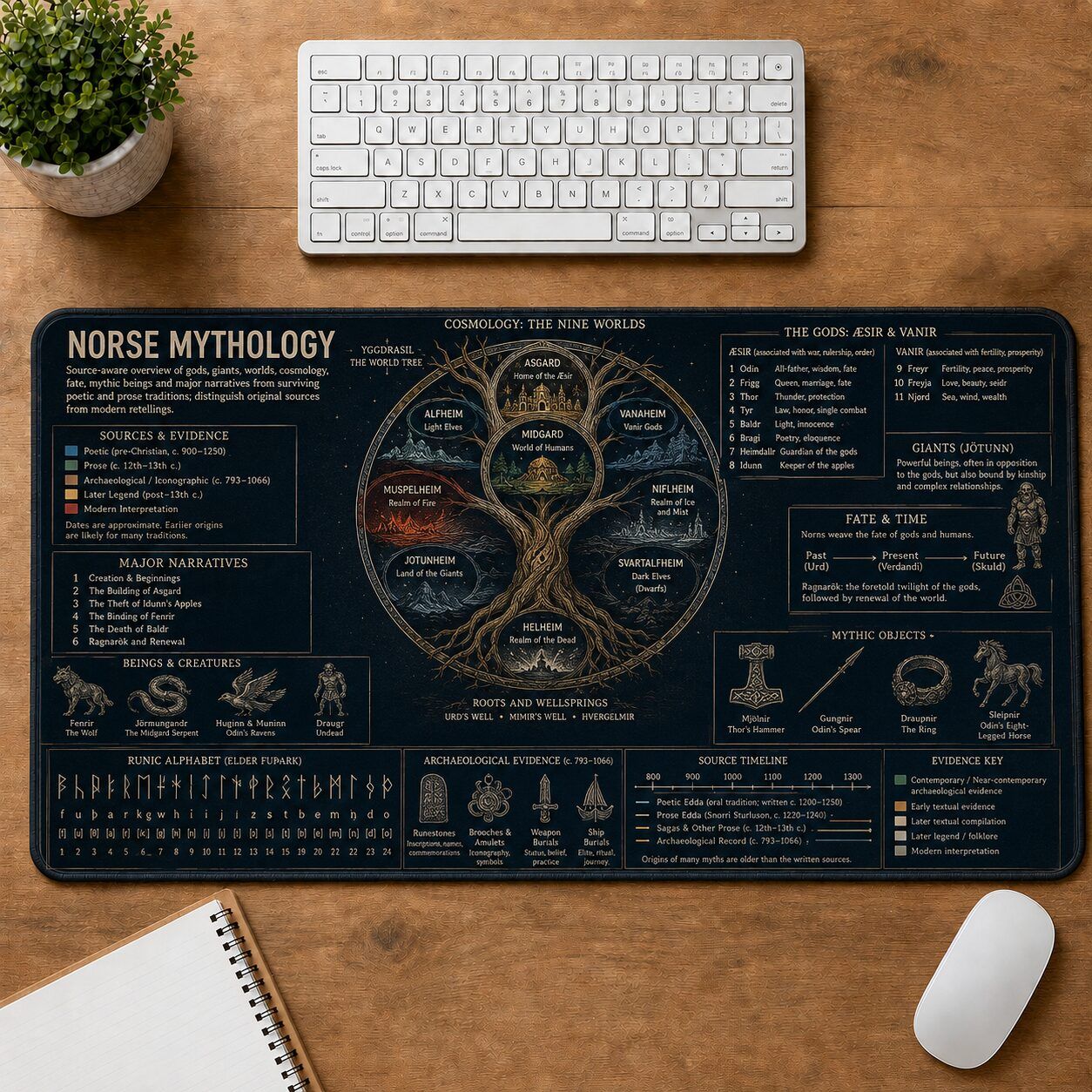 Norse Mythology Viking History and Culture Guide Desk Mat | 5To9Vibe