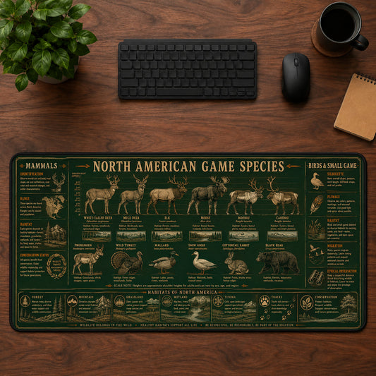 North American Game Species Desk Mat Mouse Pad | 5To9Vibe