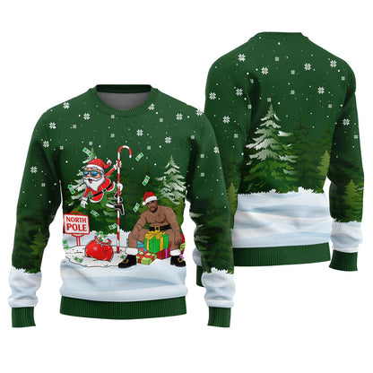 North Pole Santa With Barry Wood Ugly Christmas Sweater
