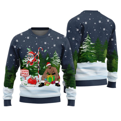 North Pole Santa With Barry Wood Ugly Christmas Sweater