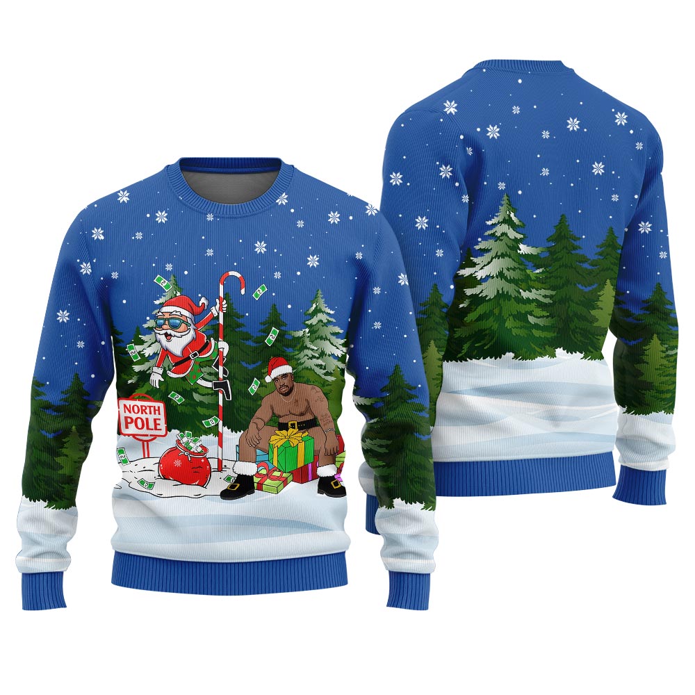 North Pole Santa With Barry Wood Ugly Christmas Sweater