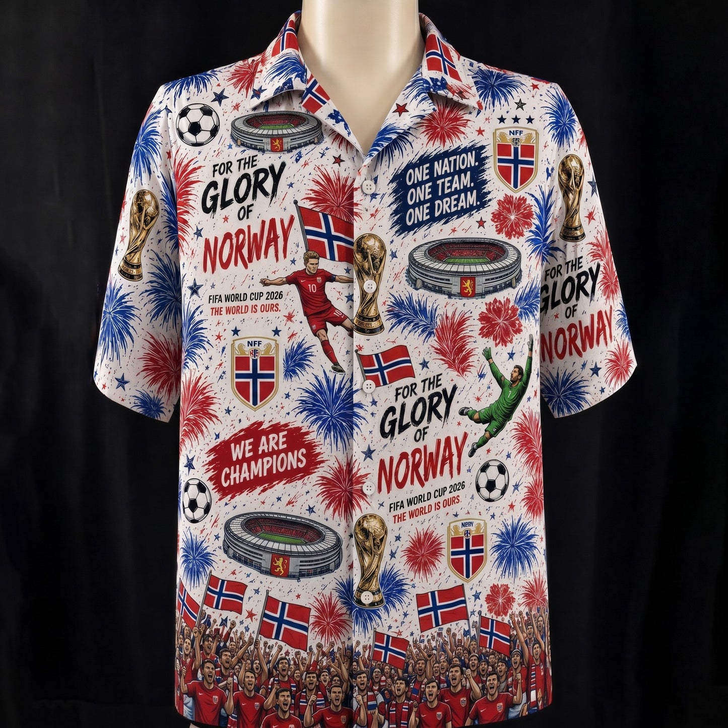 All Teams World Cup Champion Football Soccer Unisex Button-Up Hawaiian Shirt For Men & Women