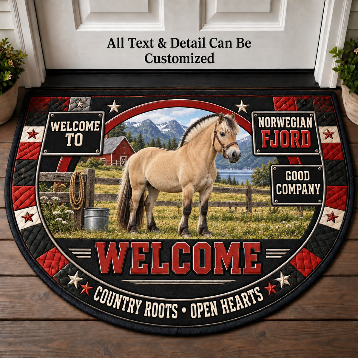 Norwegian Fjord Personalized Half Round Mat | 5To9Vibe