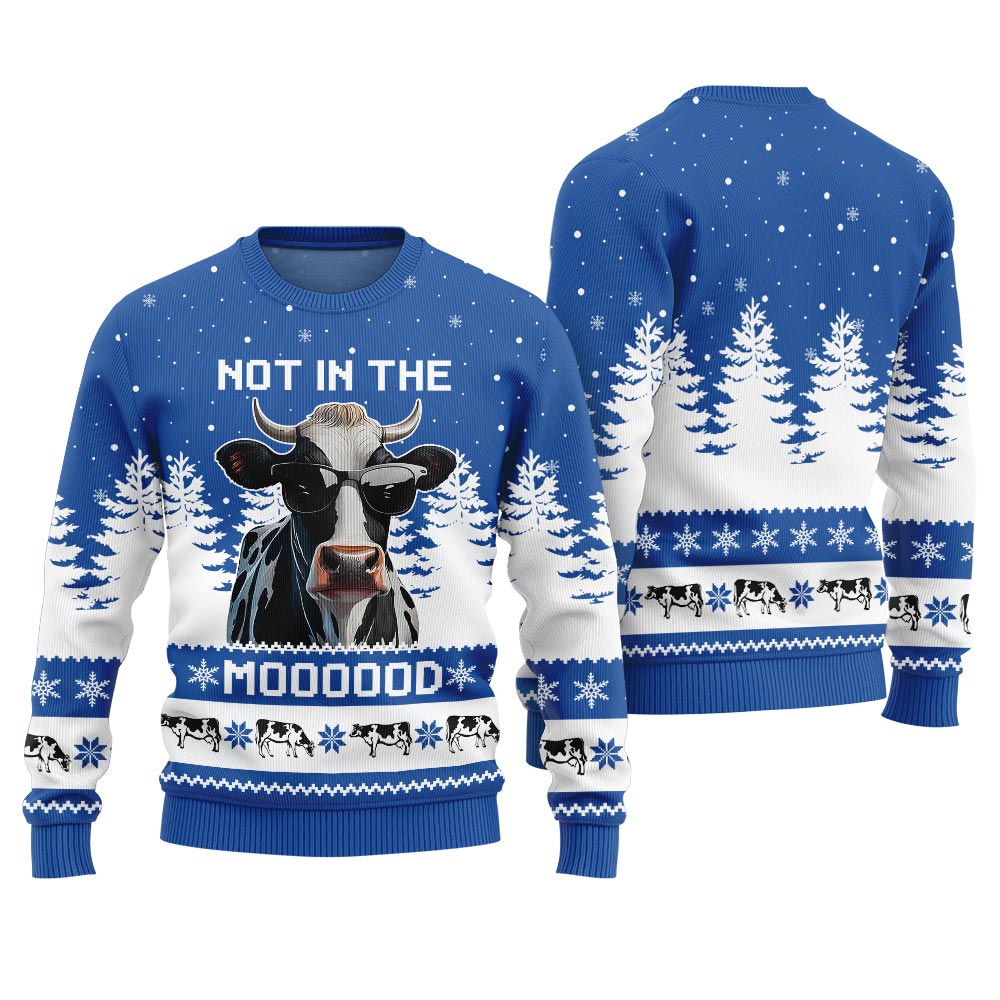 Not In The Mood Cow Christmas Ugly Sweater