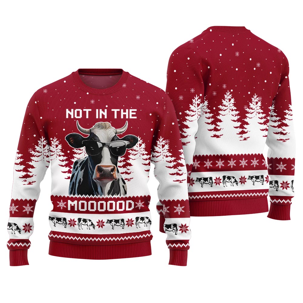 Not In The Mood Cow Christmas Ugly Sweater