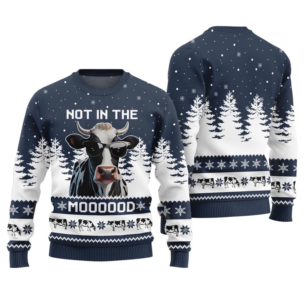 Not In The Mood Cow Christmas Ugly Sweater
