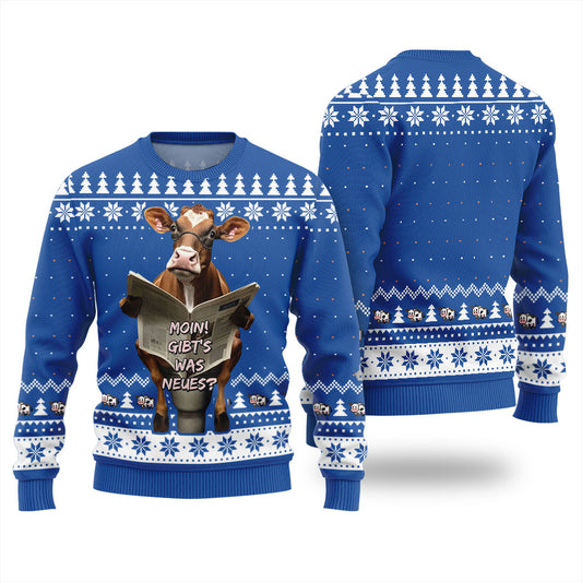 Not In The Mood Cow Xmas Sweater Royal