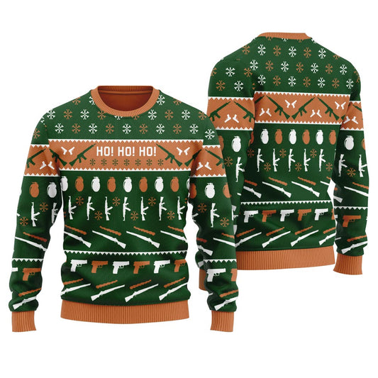 Now I Have A Christmas Gun Ho Ho Ho Ugly Sweater For Adult