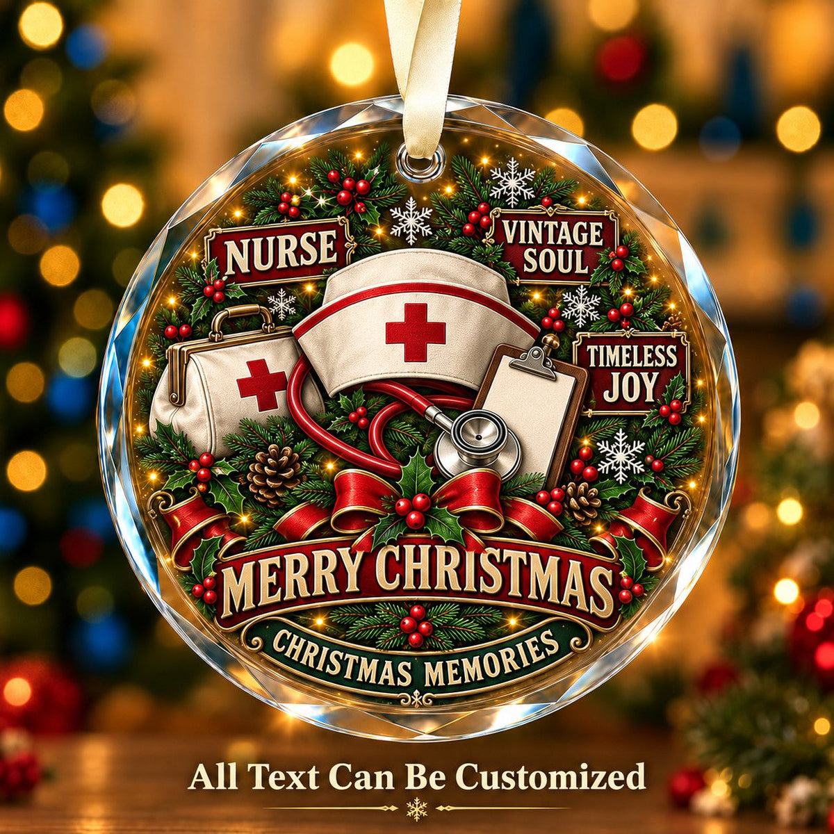 Nurse Personalized Glass Ornament | 5To9Vibe