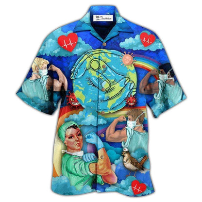 Hawaiian Shirt / Adults / S Nurse Never Underestimate Who Survived - Hawaiian Shirt 