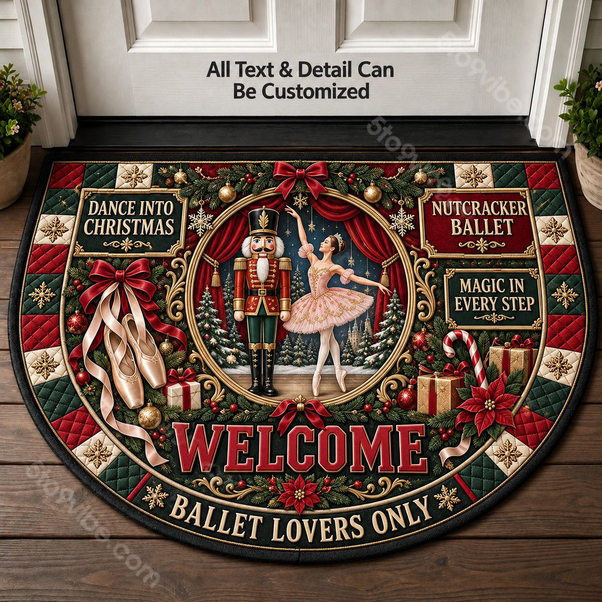 Nutcracker Ballet Personalized Half Round Mat | 5To9Vibe