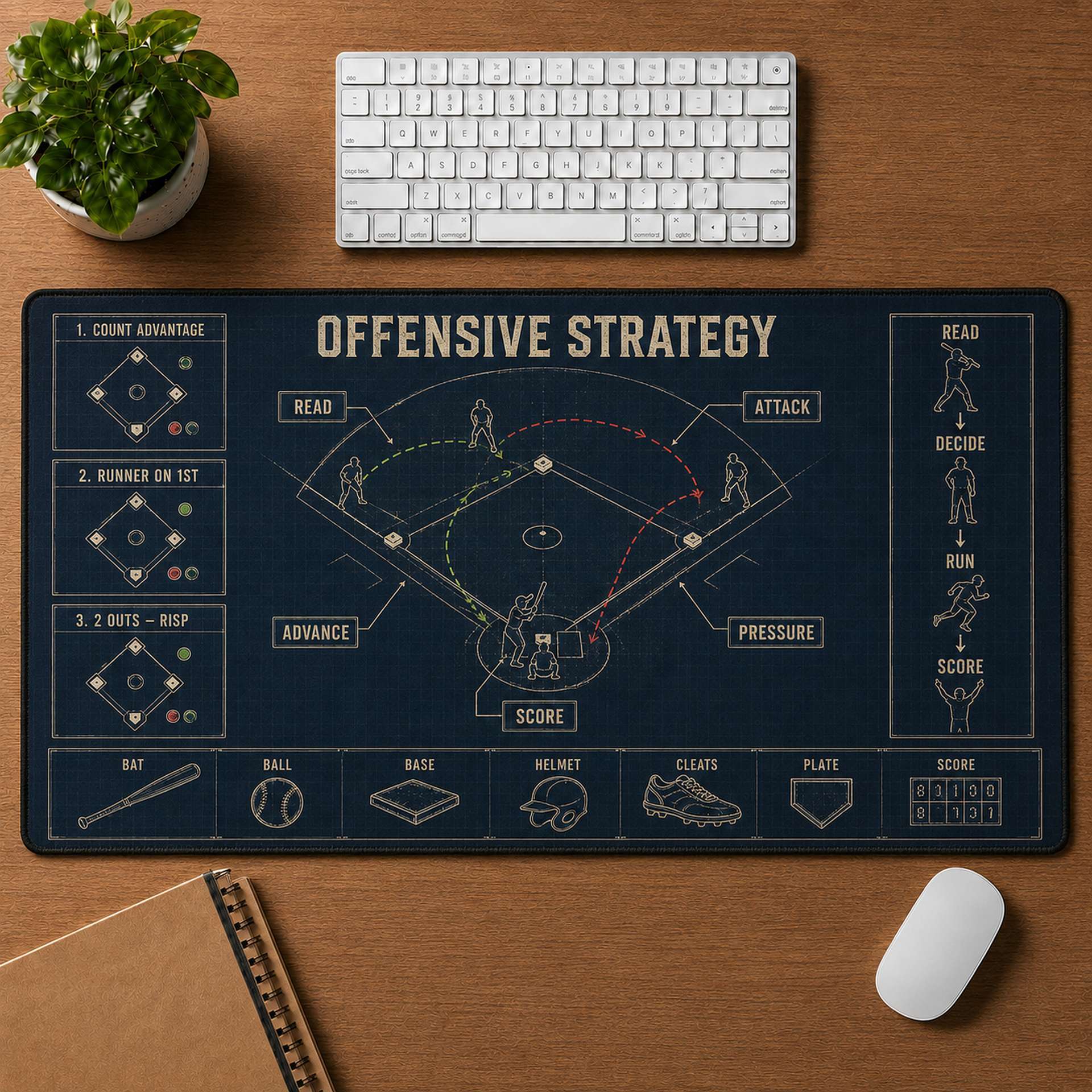 Offensive Strategy Blueprint Desk Mat | 5To9Vibe