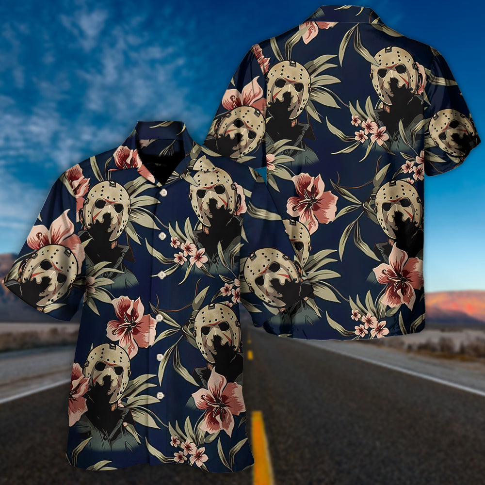 Halloween Jason Voorhees Estilo Tropical - Camisa Hawaiana Unisex para Hombres y Mujeres