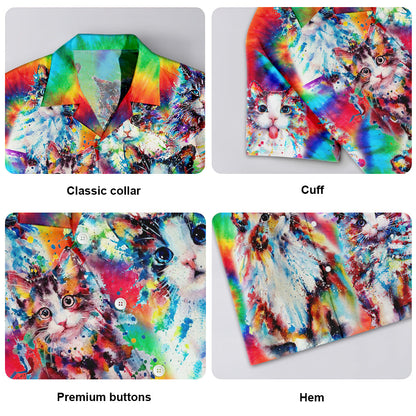 Cat Baby Angel Color - Unisex Hawaiian Shirt For Men and Women
