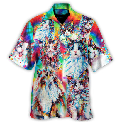 Cat Baby Angel Color - Unisex Hawaiian Shirt For Men and Women