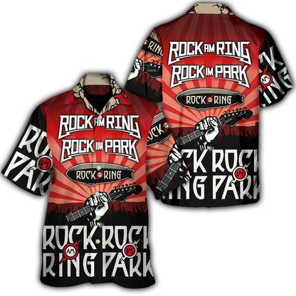 Rock Am Ring Y Rock Im Park Red Vibe Music Lover Amazing Style - Camisa Hawaiana Unisex para Hombres y Mujeres