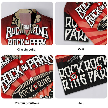 Rock Am Ring Y Rock Im Park Red Vibe Music Lover Amazing Style - Camisa Hawaiana Unisex para Hombres y Mujeres