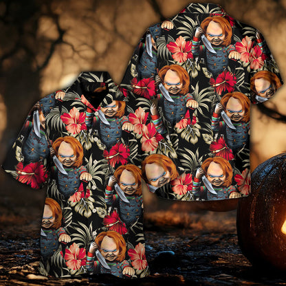 Halloween Chucky Scary Tropical Style - Unisex Hawaiian Shirt For Men and Women
