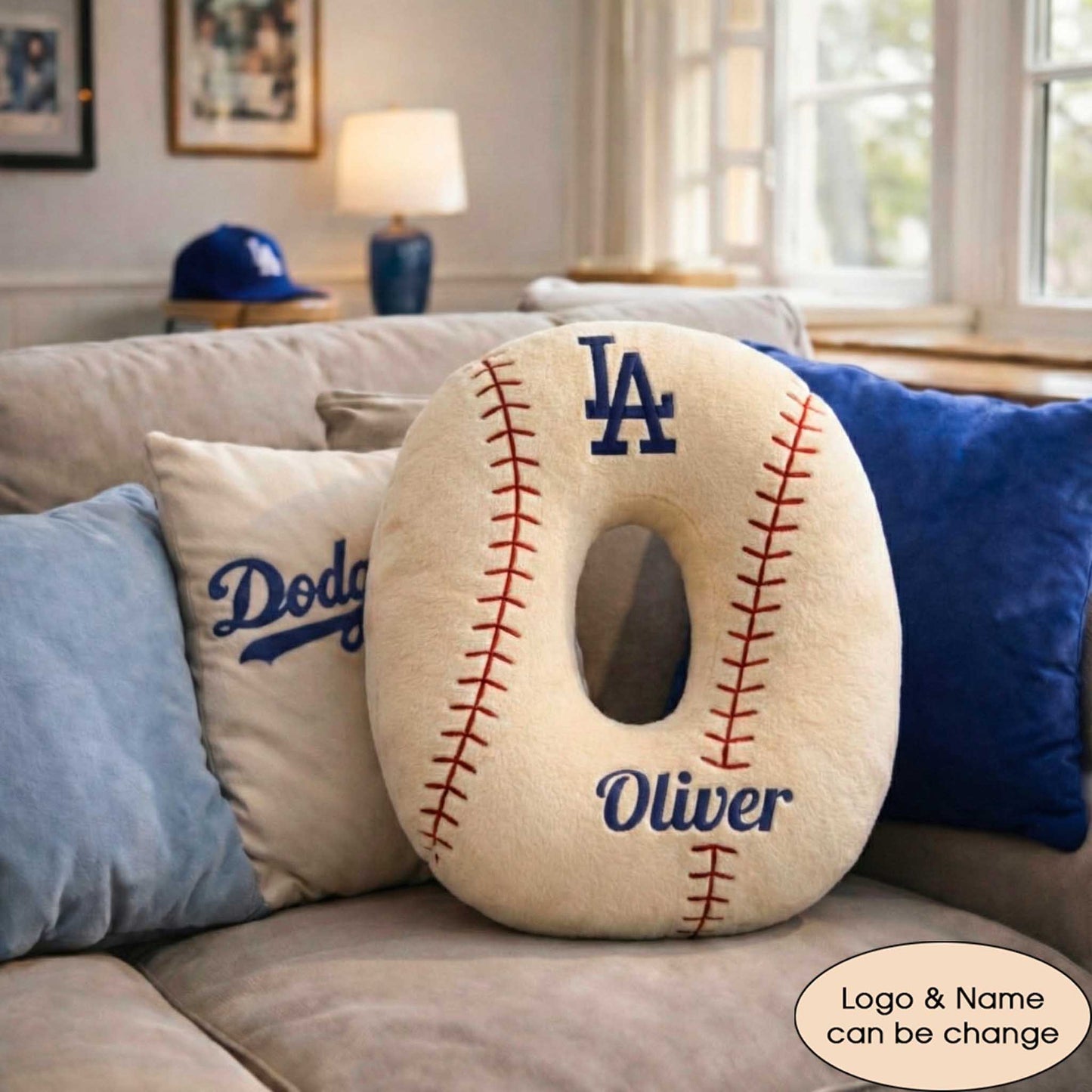 Baseball Pillow Custom Name and Logo All Teams  Irregular-Shaped Pillow Custom