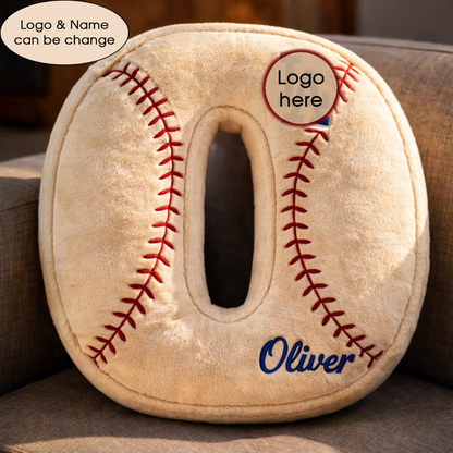 Baseball Pillow Custom Name & Logo Gift For Kids, Friends, Family Irregular-Shaped Pillow Custom-Shaped Pillow-5TO9VIBE