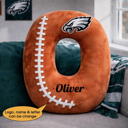 Football Pillow Custom Name and Logo All Teams 2 Irregular-Shaped Pillow Custom