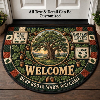 Oak Tree Lover Personalized Half Round Mat | 5To9Vibe