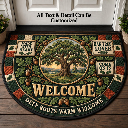 Oak Tree Lover Personalized Half Round Mat | 5To9Vibe