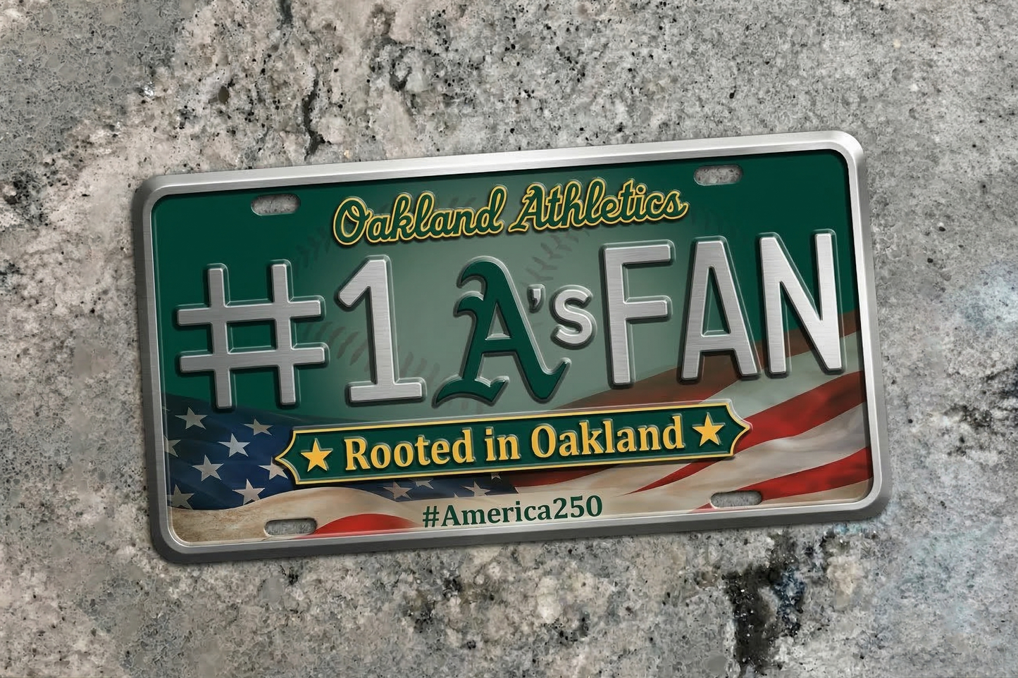 Baseball Car Plate Team Logo Fan America 250 Premium Car Plate