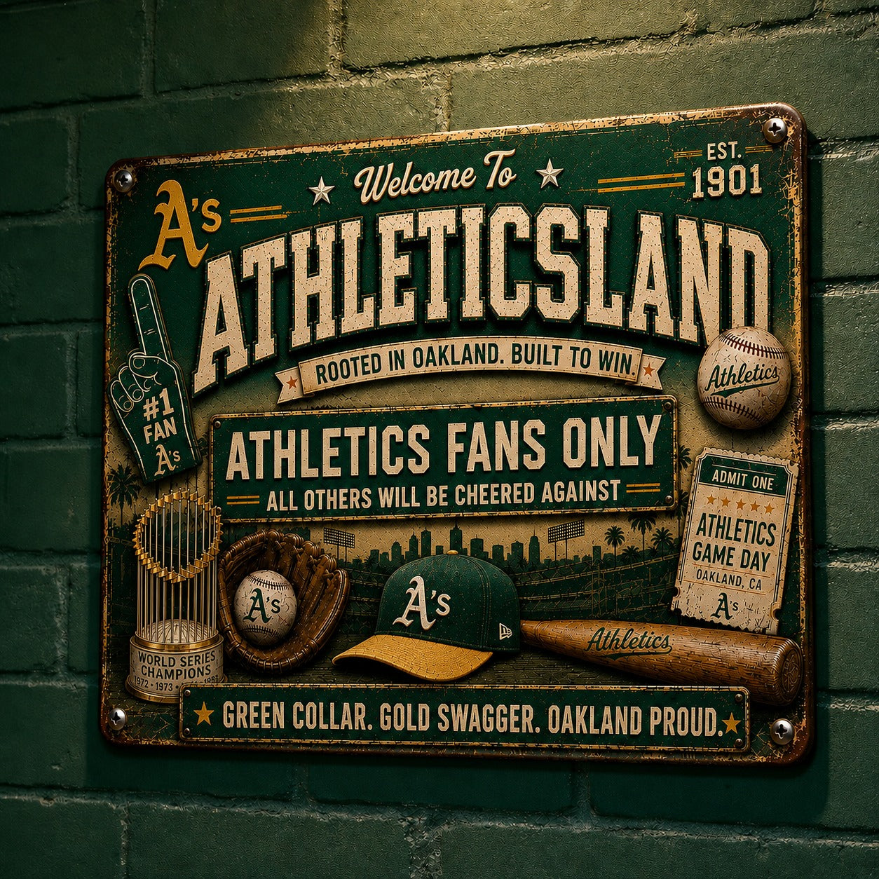 All Baseball Fans Teams Only Vintage Metal Sign - 5to9vibe
