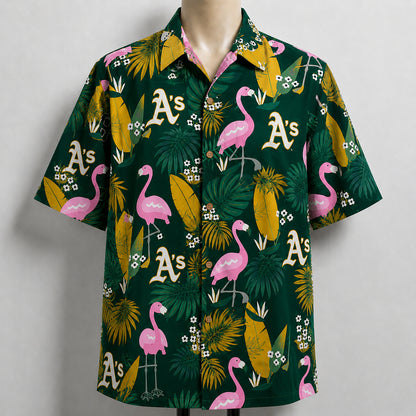 All Baseball Teams Flamingo Hawaiian Shirt | Tropical Baseball Button Up Unisex Hawaiian Shirt For Men and Women