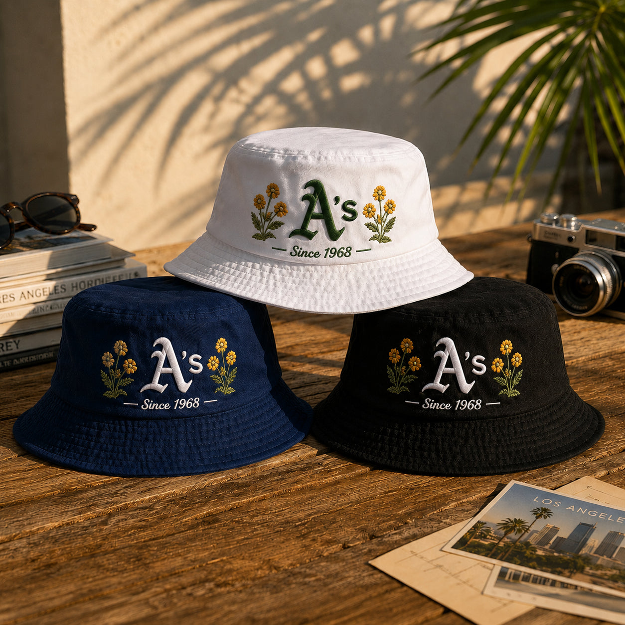 All Teams Embroidery Bucket Hat Baseball  Embroidery Bucket Hat With Logo and Flower Custom- 5to9vibe