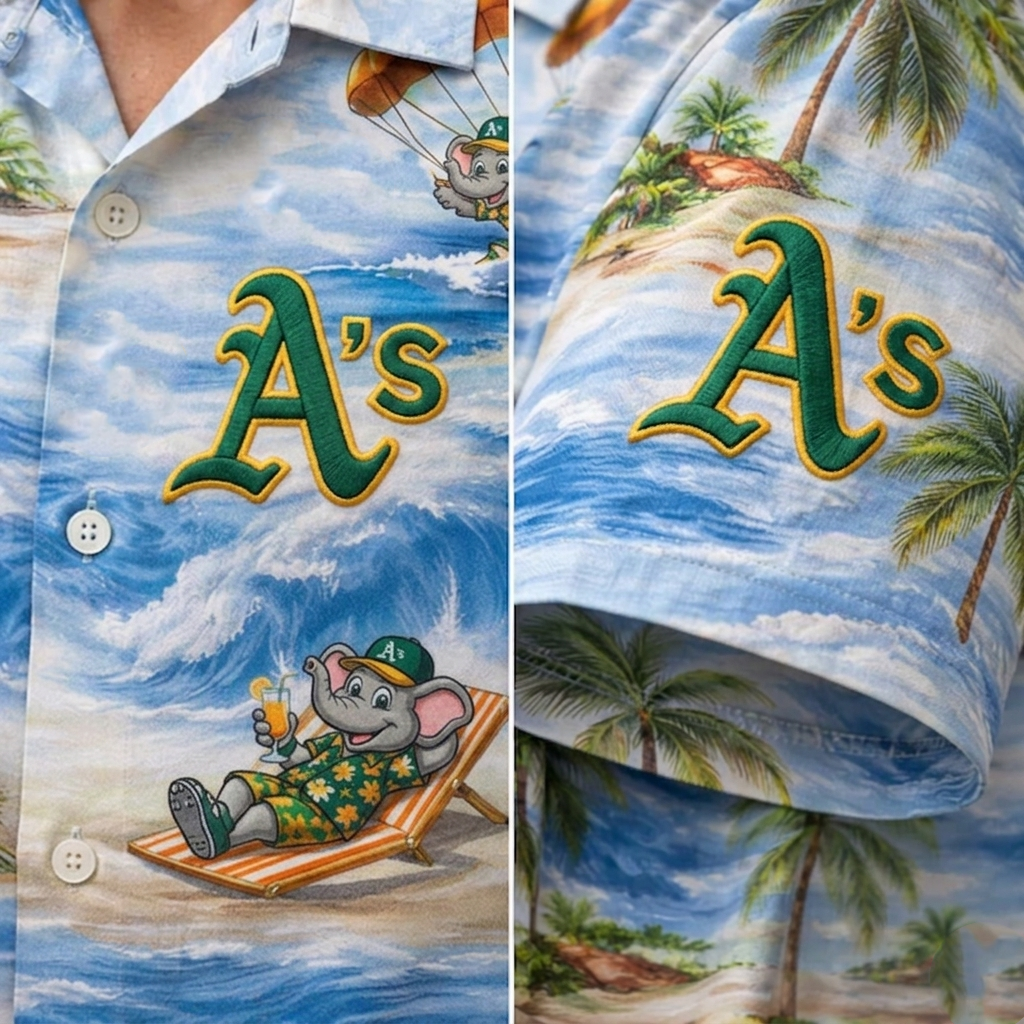 OA Baseball Mascot Beach Viber Button-Up Unisex Hawaiian Shirt For Men & Women