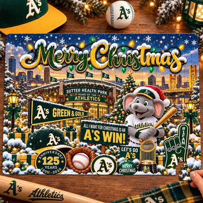 All Baseball Teams Baseball Stadium Personalized  Christmas Jigsaw Puzzle – Choose Your Team, 500 Pieces