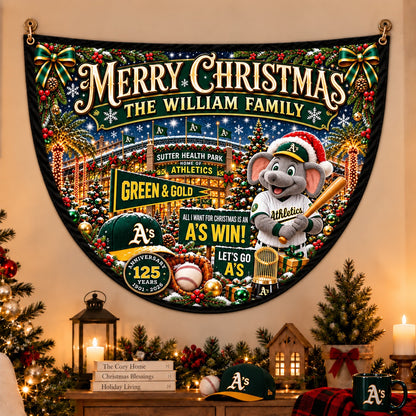 All Baseball Teams Personalized Christmas Night Bunting Flag - 5to9vibe