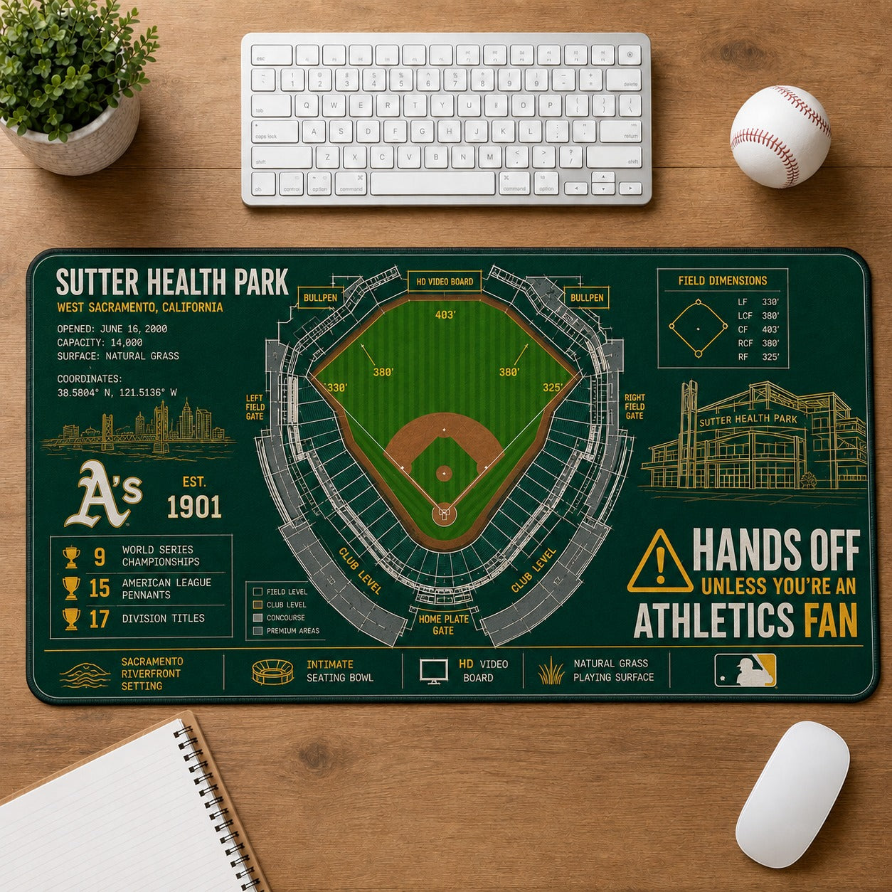 All Baseball Legendary Stadiums Masterplan Desk Mat Mouse Pad Plus Size - 5to9vibe