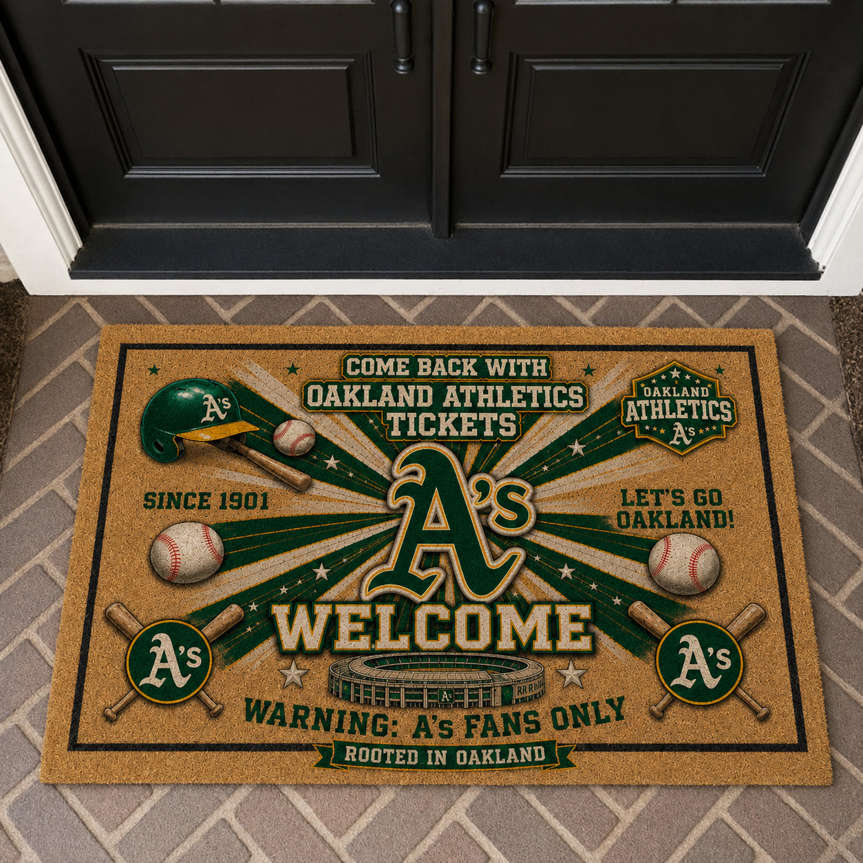 Alfombra personalizada de bienvenida premium de equipo de la MLB – Felpudo de béisbol personalizado