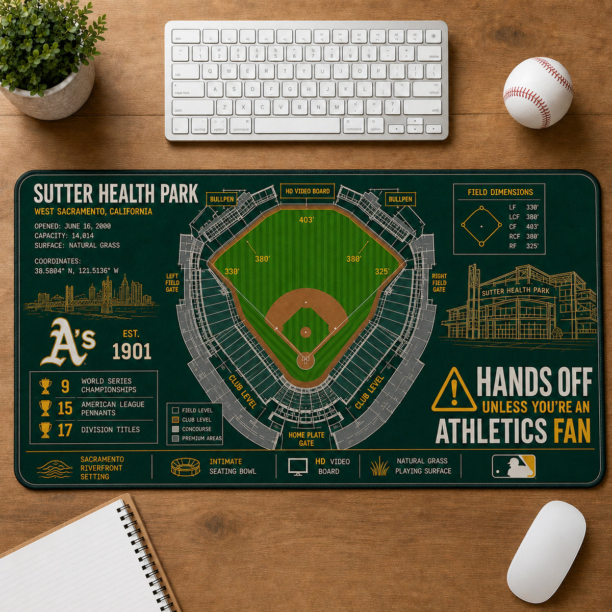 All Baseball Legendary Stadiums Masterplan Desk Mat Mouse Pad Plus Size - 5to9vibe