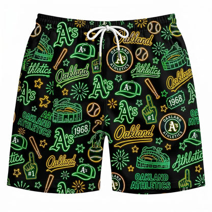 All Baseball Teams Neon Pattern Vibe Summer Party Button-Up Unisex Hawaiian Shirt For Men and Women